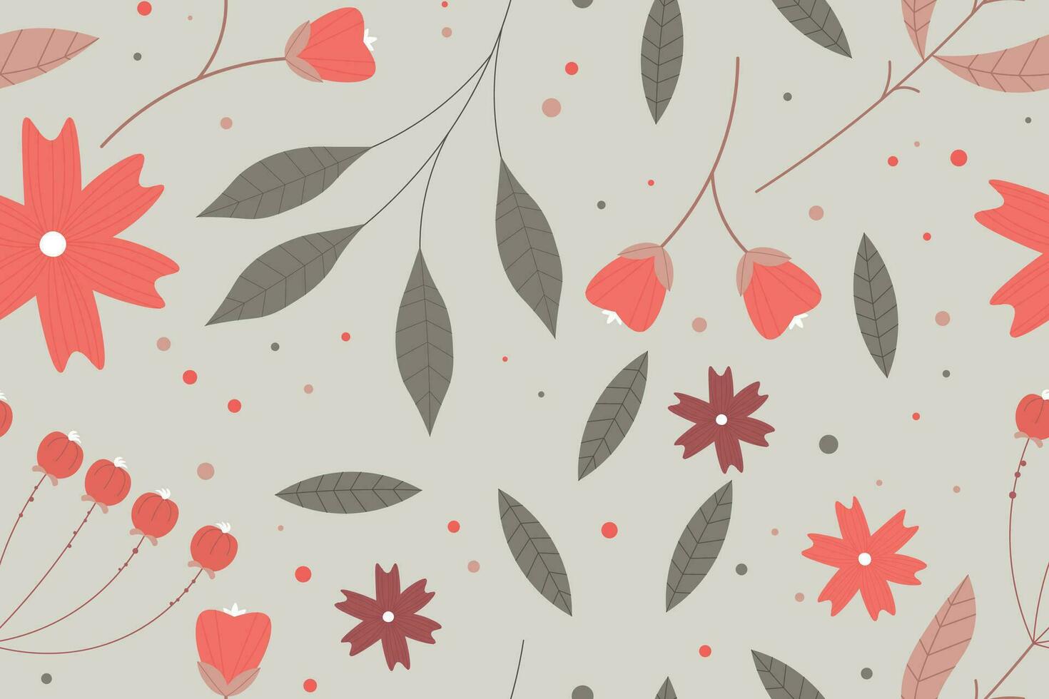 Abstract flat hand draw floral pattern background. Vector. vector