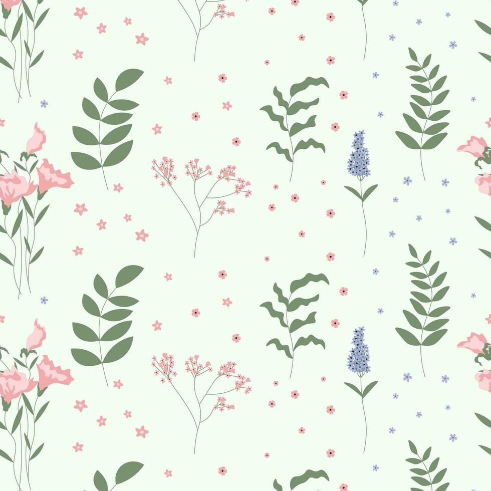 Abstract flat hand draw floral pattern background. Vector. vector