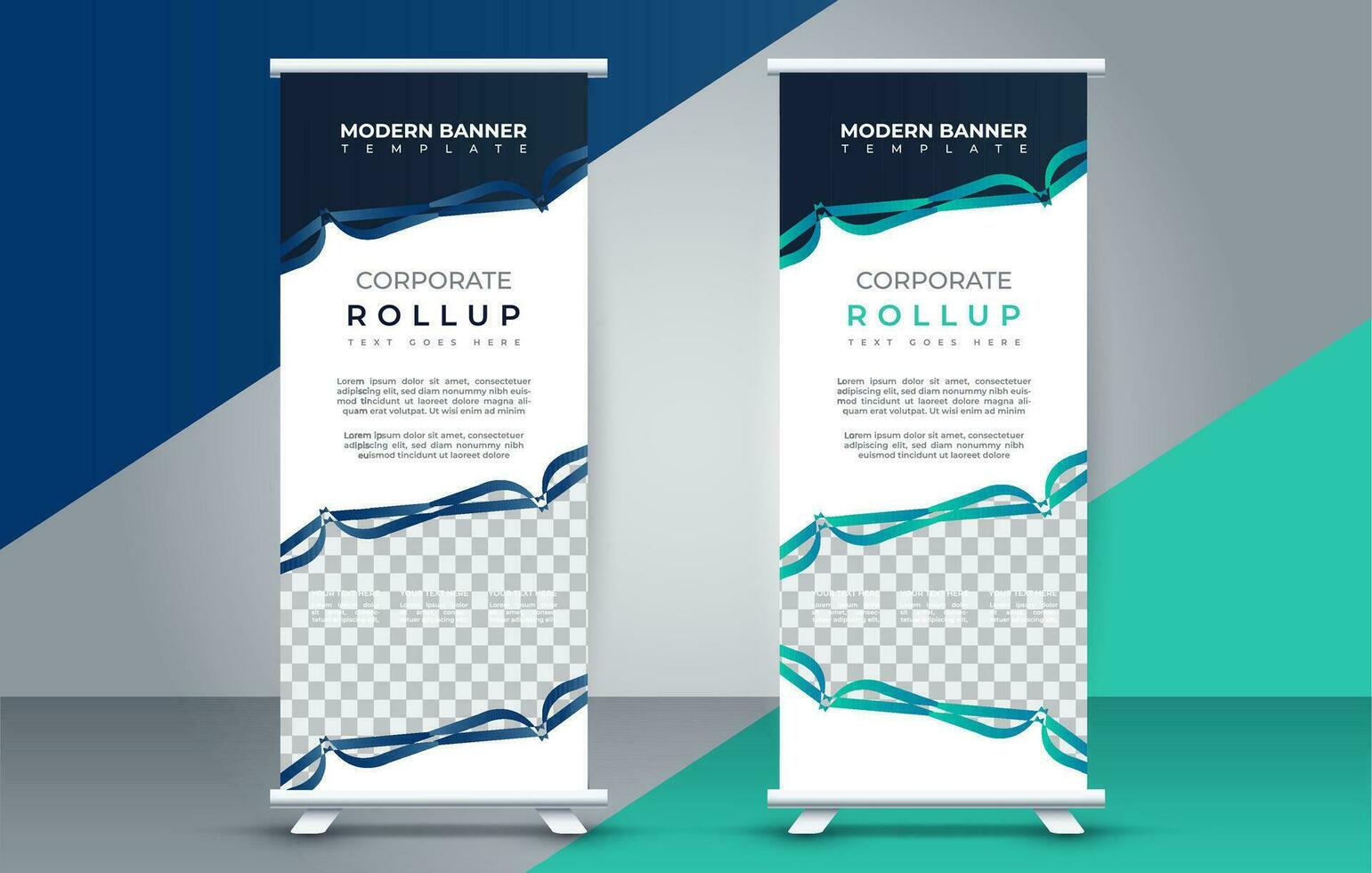 business roll up banner design display standee for presentation purpose vector