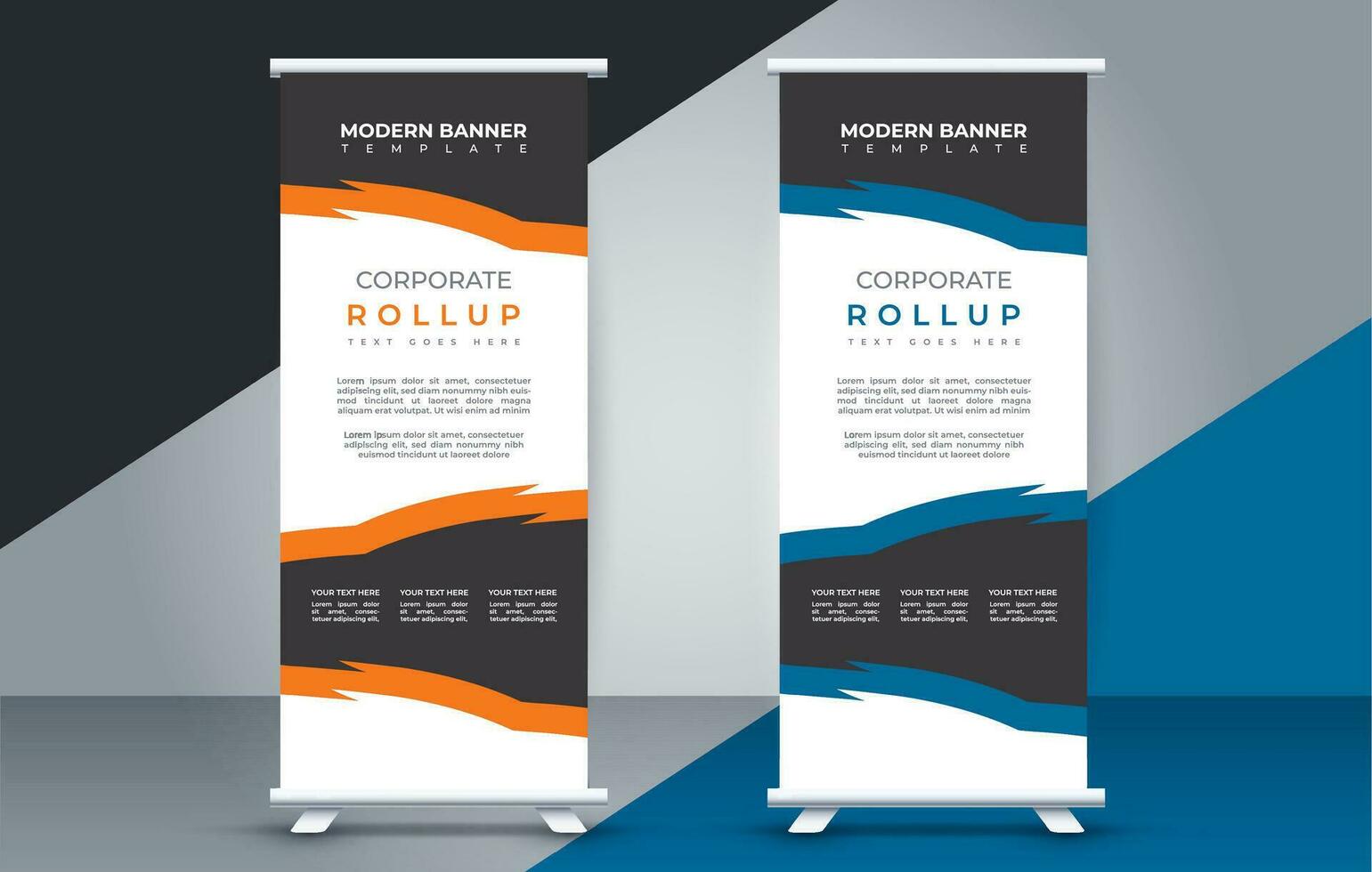 business roll up banner design display standee for presentation purpose vector