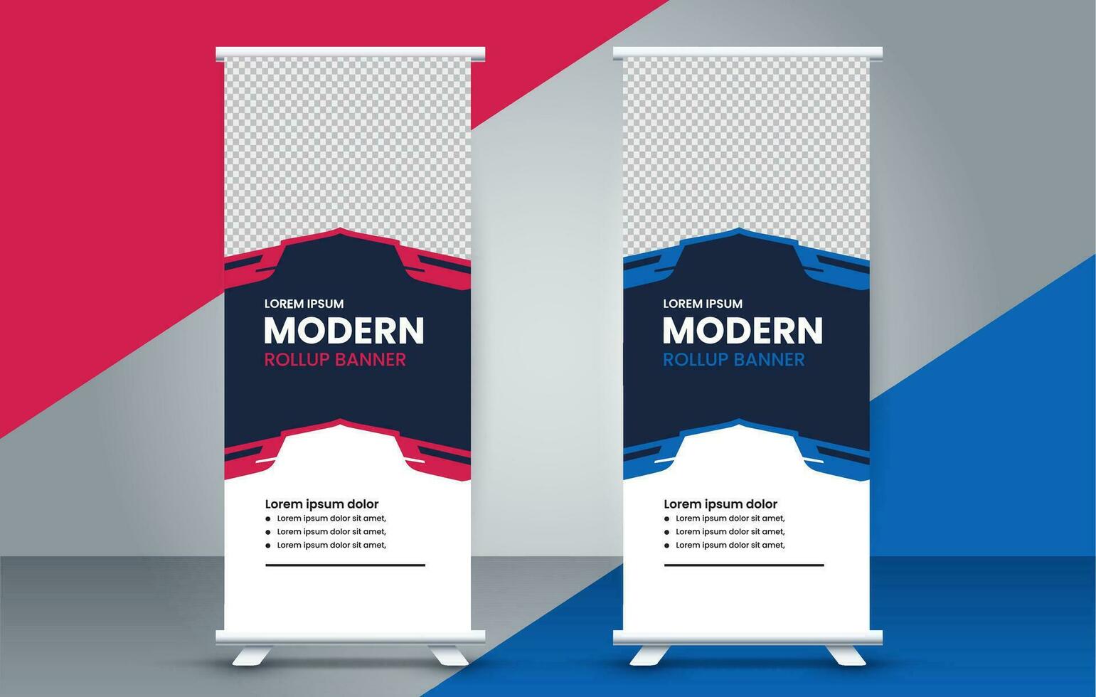 professional business roll up display standee template design vector