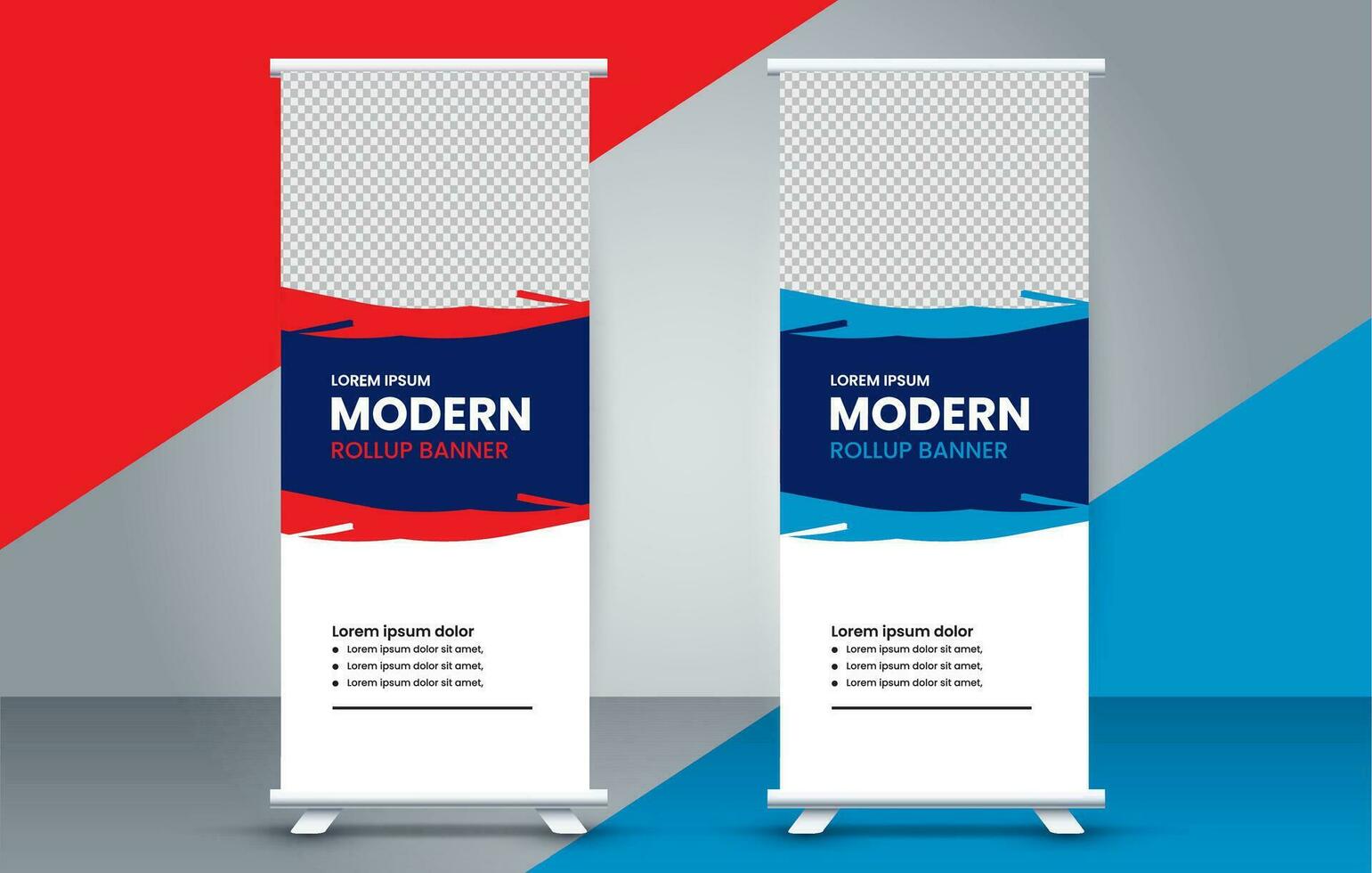 professional business roll up display standee template design vector