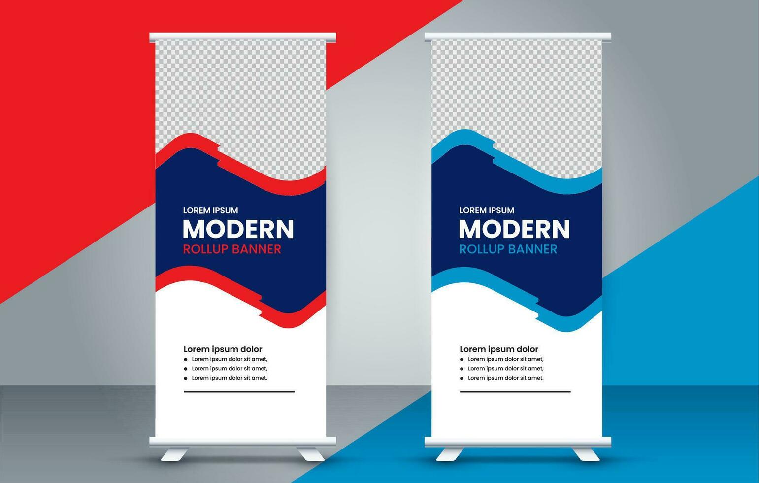 professional business roll up display standee template design vector