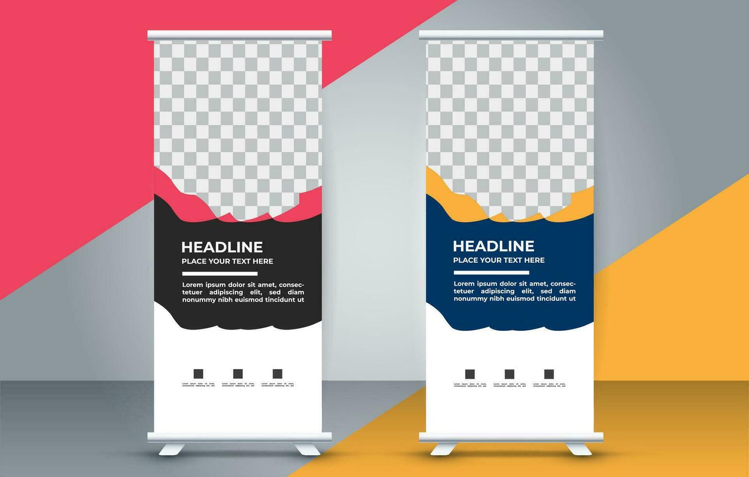 professional business roll up display standee template design vector