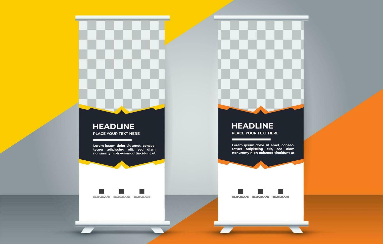 professional business roll up display standee template design vector