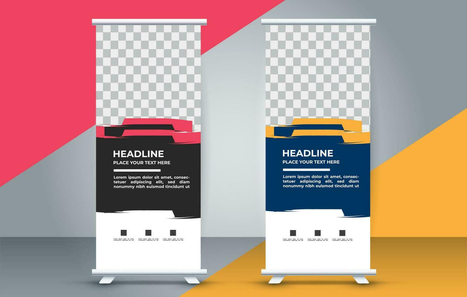 professional business roll up display standee template design vector