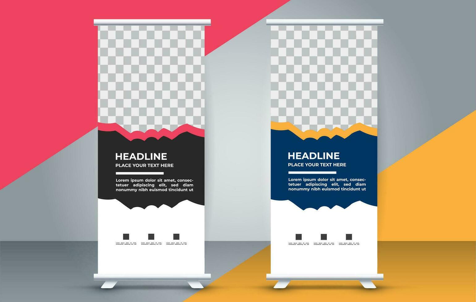 professional business roll up display standee template design vector