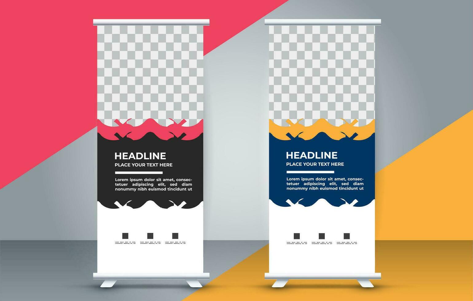 professional business roll up display standee template design vector