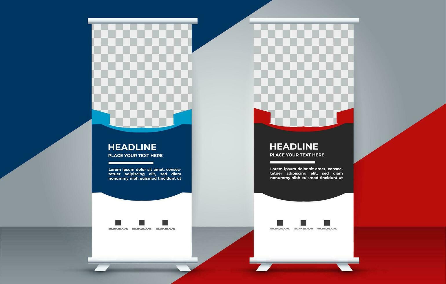 professional business roll up display standee template design vector