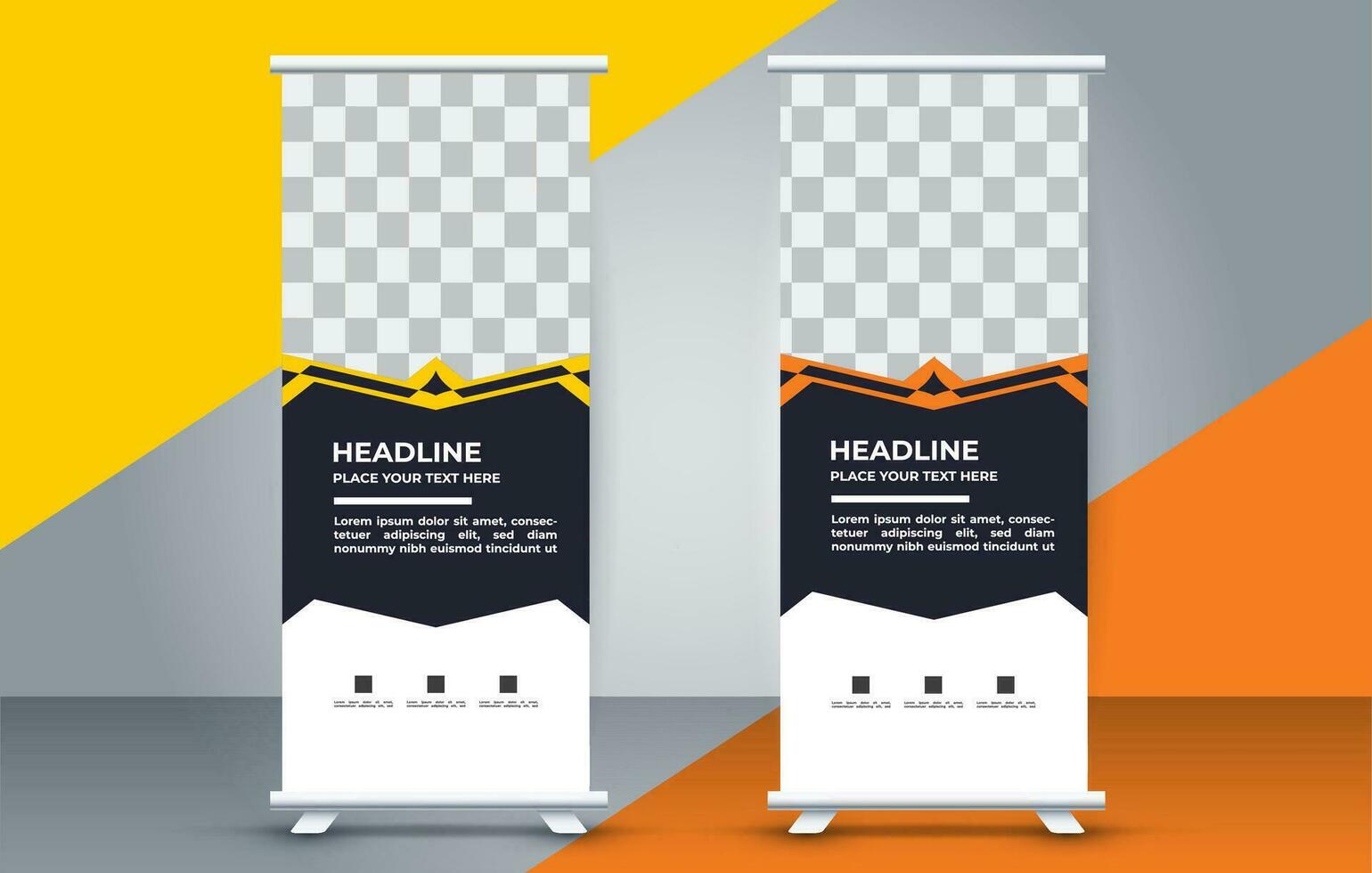 professional business roll up display standee template design vector