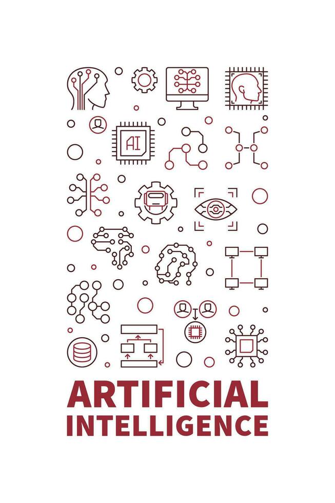 Artificial Intelligence - AI Technology concept vertical line banner vector