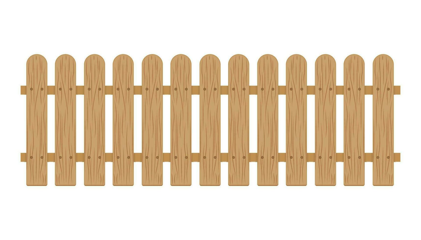 Wooden fence isolated on white background, vector illustration