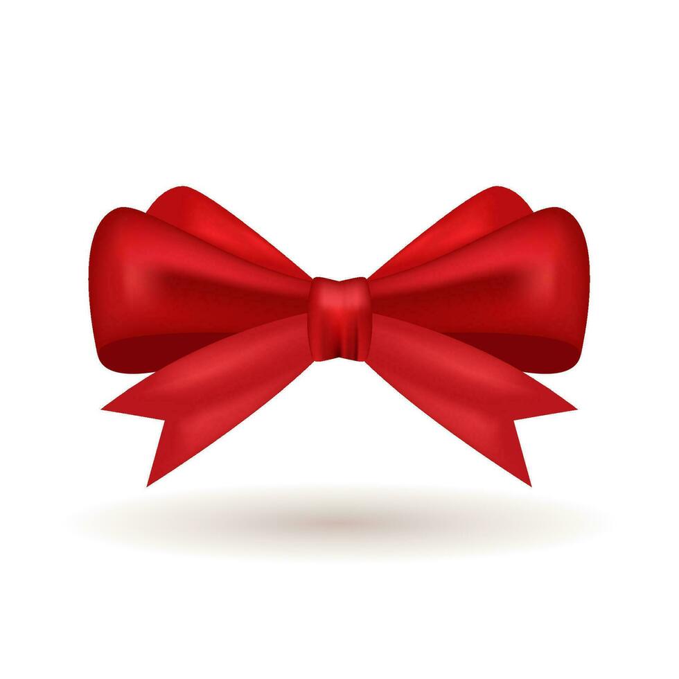 rojo arco para decoración regalos, saludos, vacaciones. valores vector ilustración aislado en blanco antecedentes
