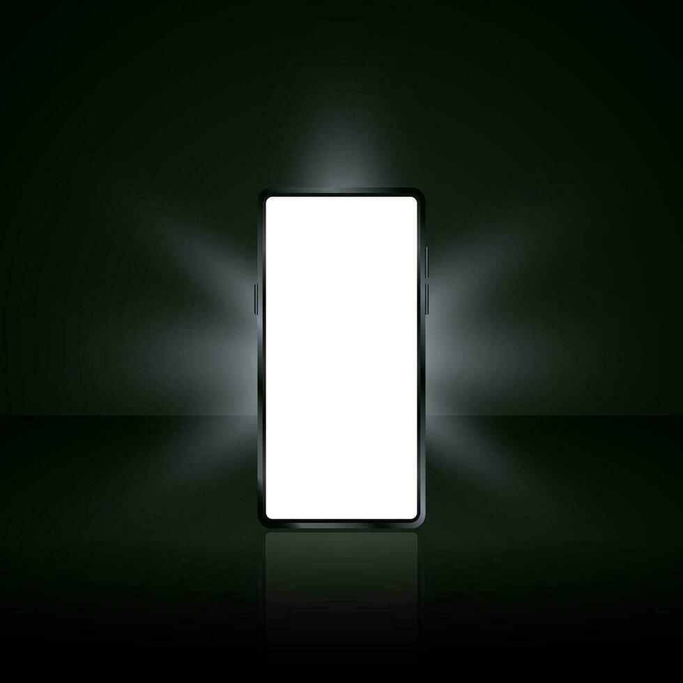 Smartphone mobile screen, technology mobile display light. Vector illustration