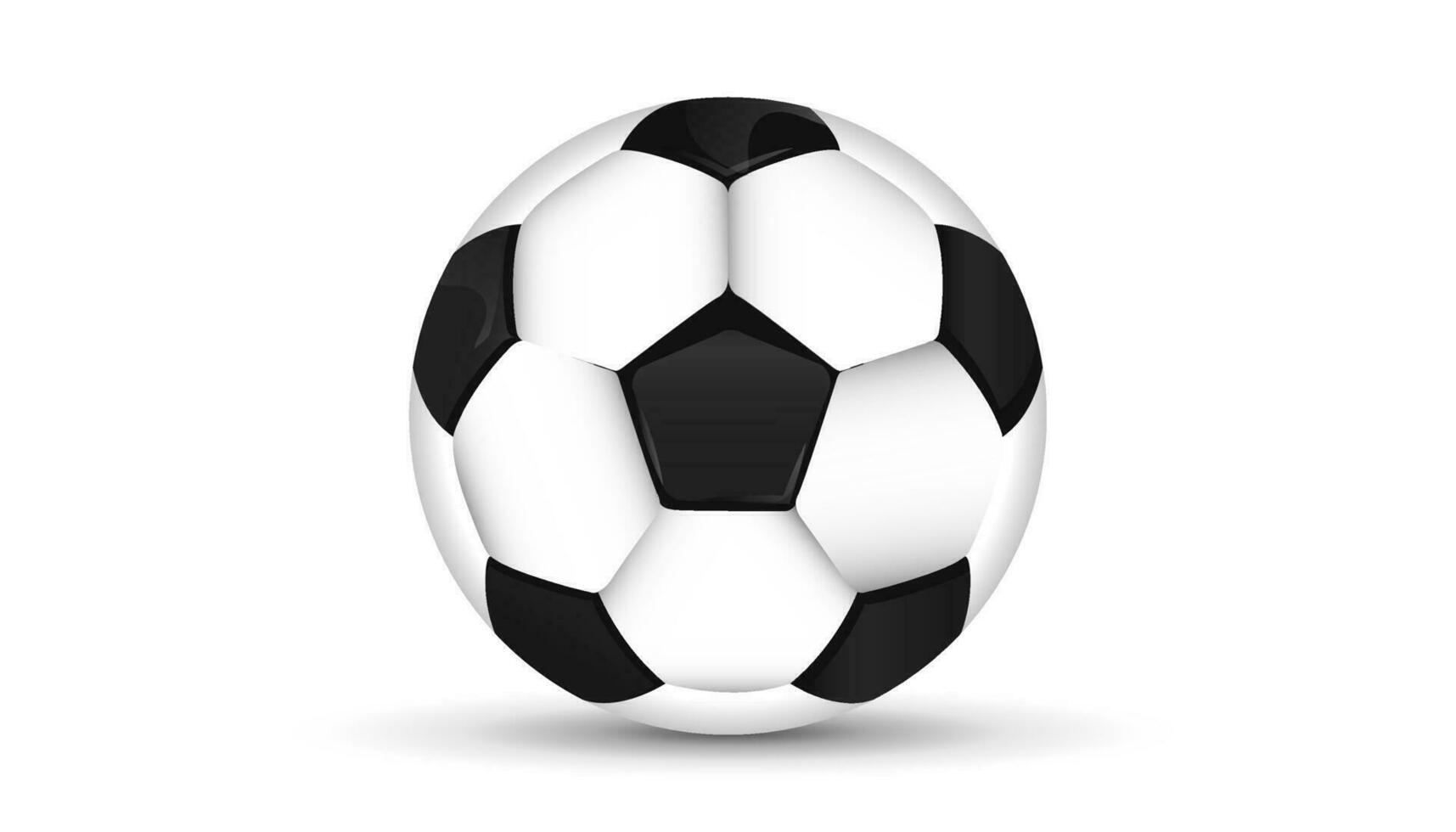 Soccer ball or football ball on white background. 3d Style vector Ball isolated on white background