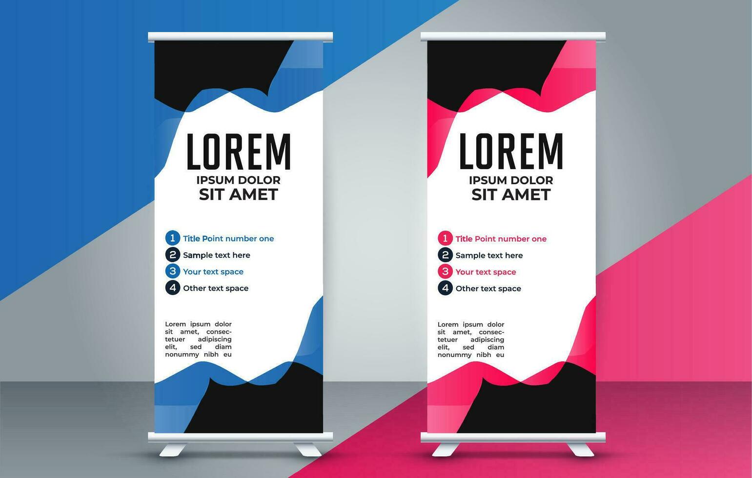 professional business roll up display standee template design vector