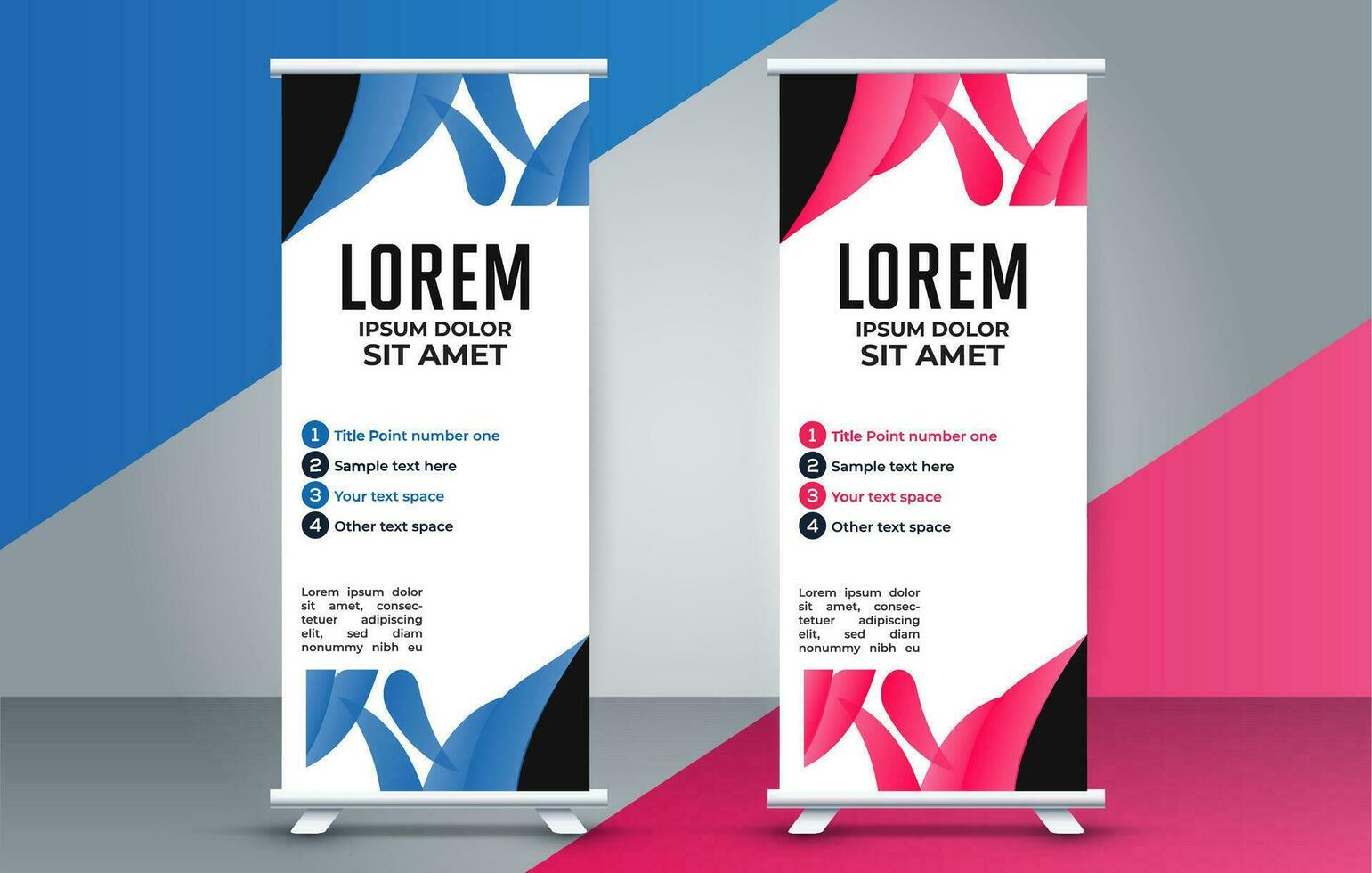 professional business roll up display standee template design vector