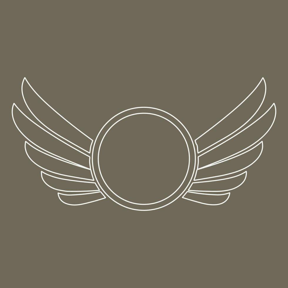 Wings icon in simple style outline vector
