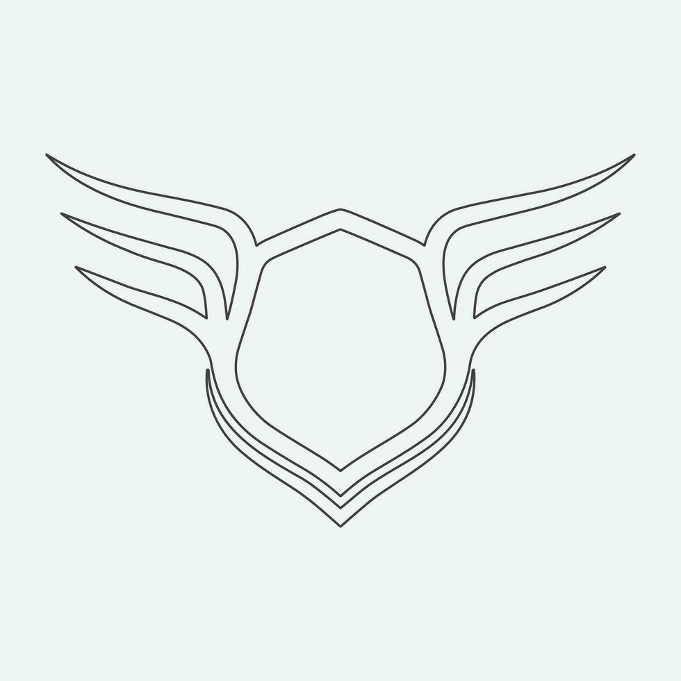 Wings icon in simple style outline vector