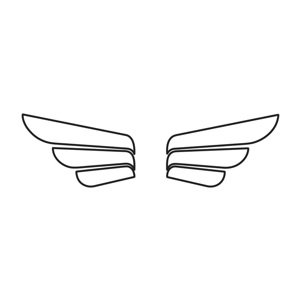 Wings icon in simple style outline vector
