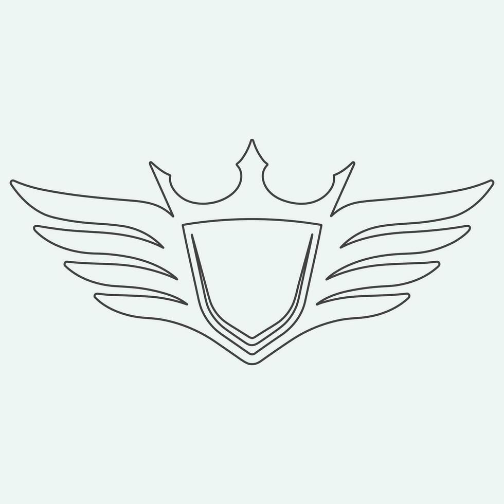 Wings icon in simple style outline vector