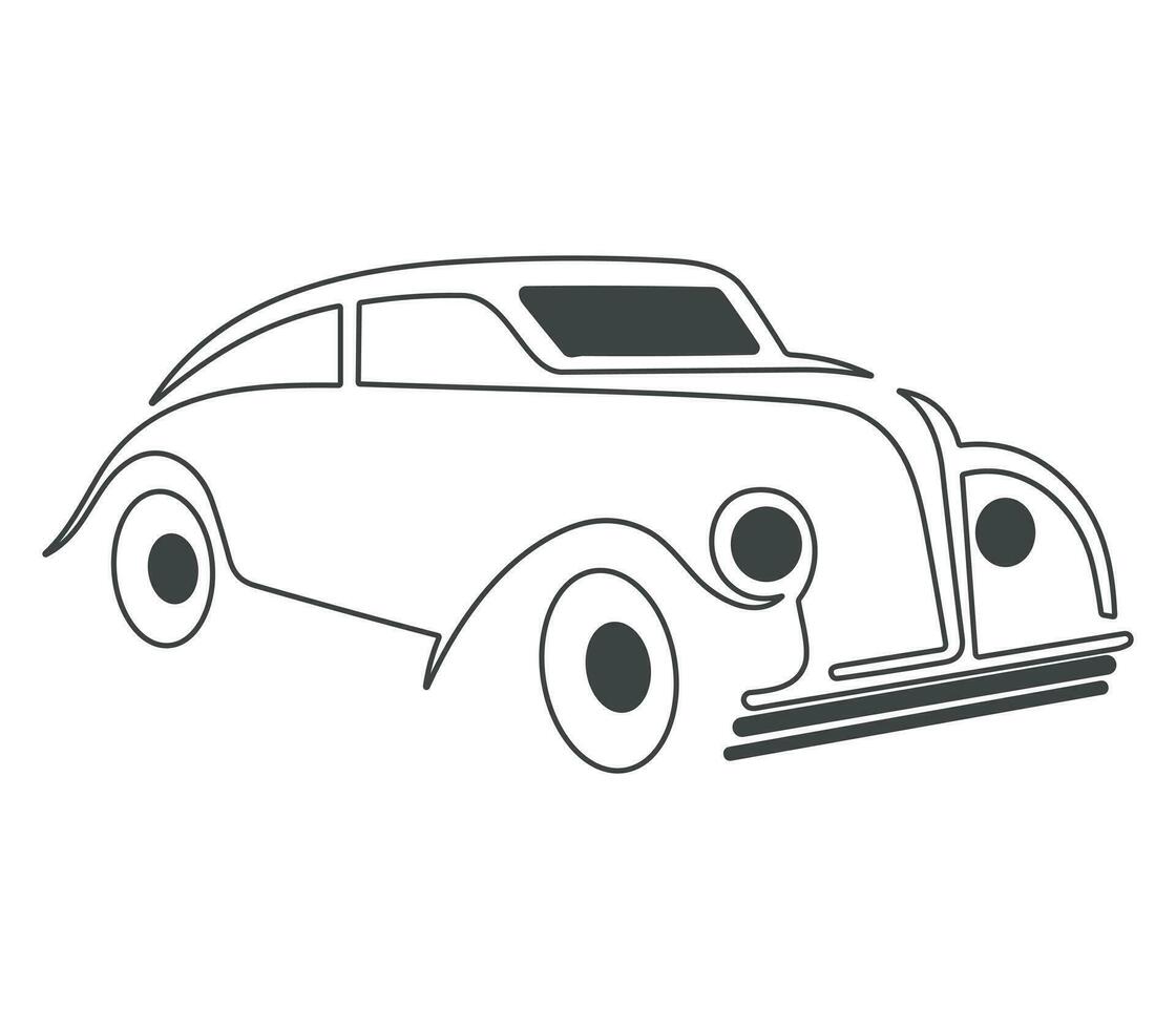 moderno coche minimalista línea ilustración. coche contorno vector