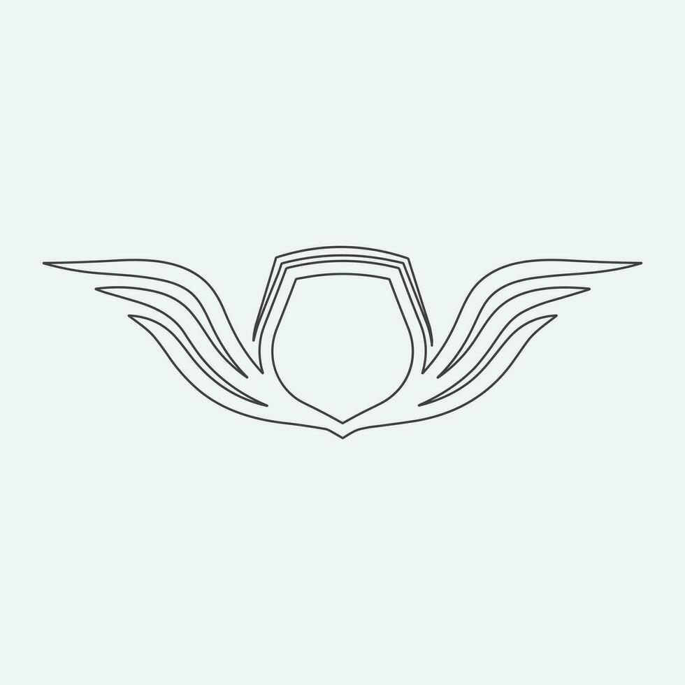 Wings icon in simple style outline vector