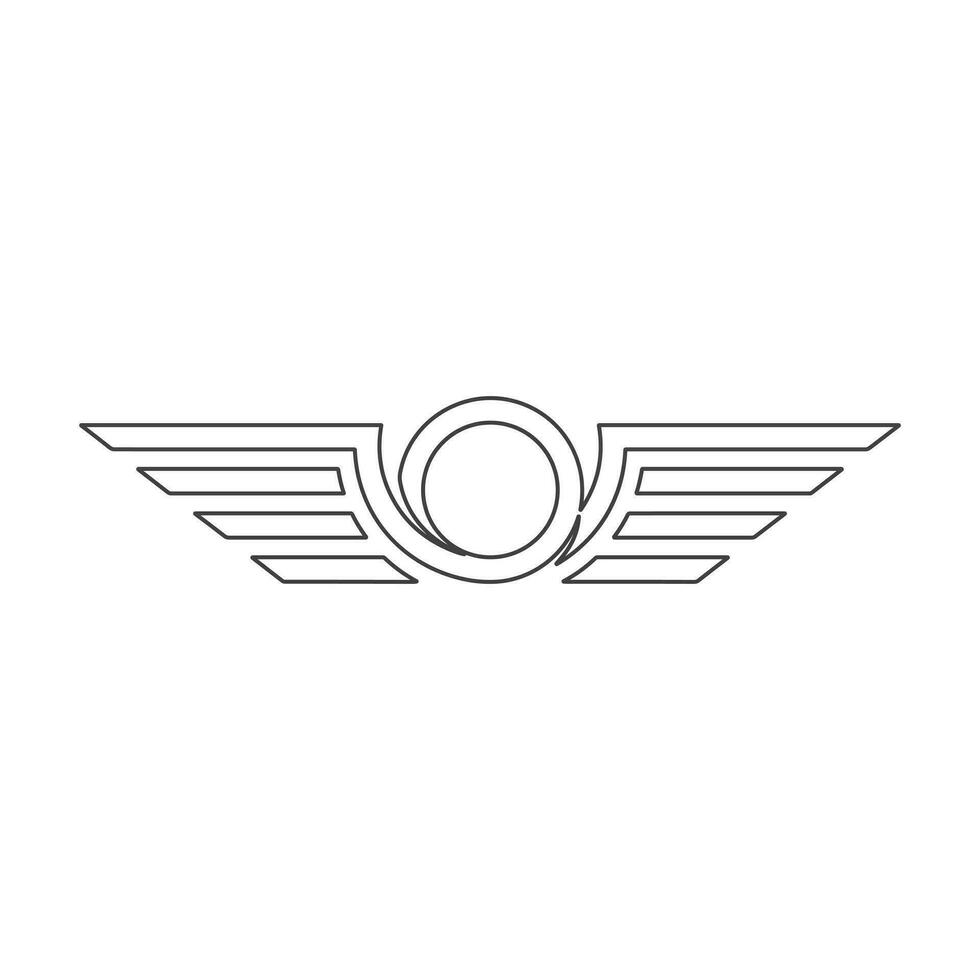 Wings icon in simple style outline vector