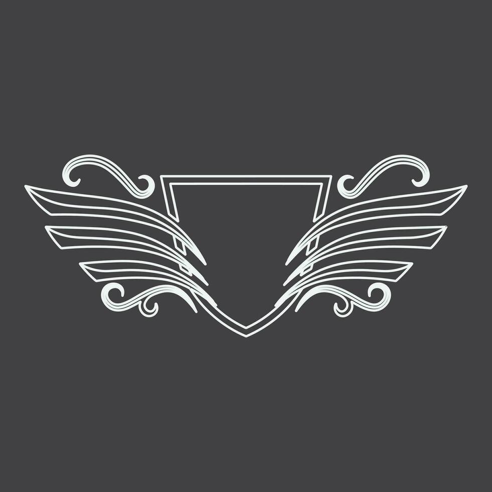Wings icon in simple style outline vector