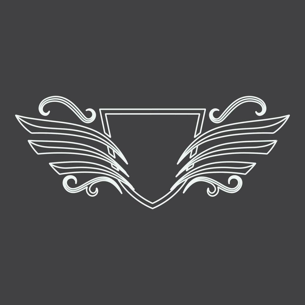 Wings icon in simple style outline vector