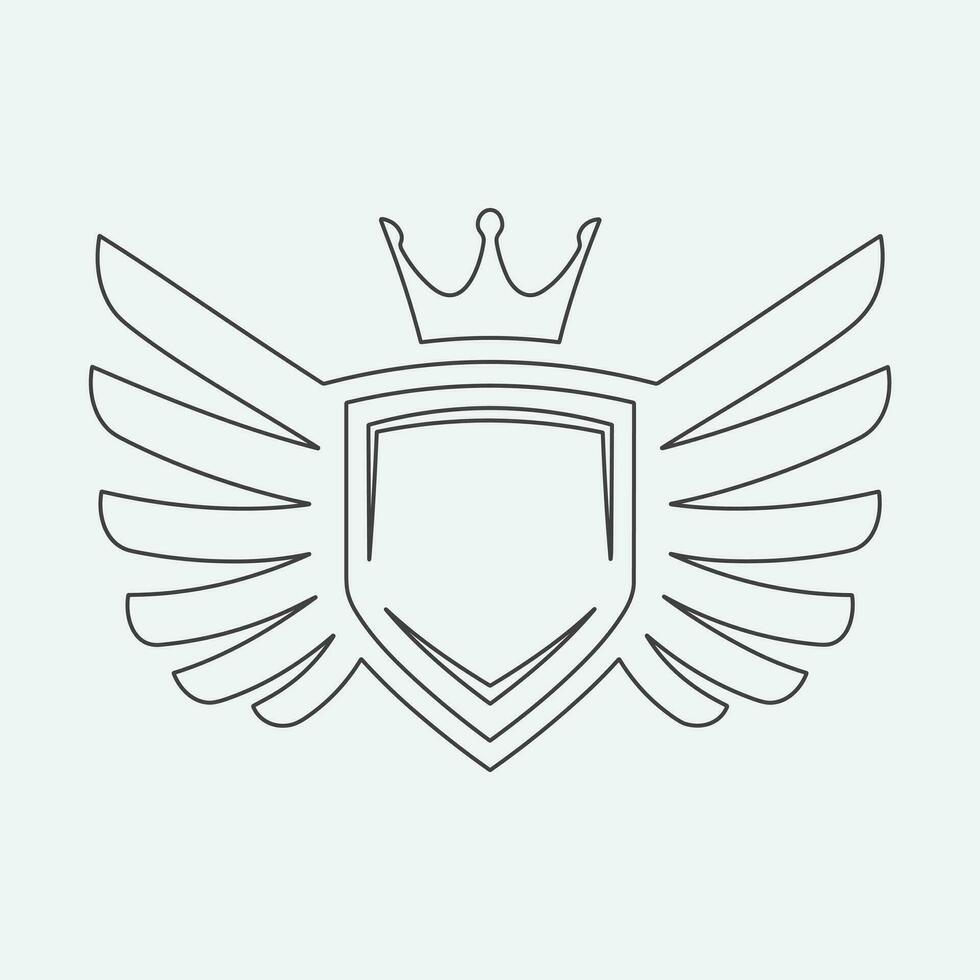 Wings icon in simple style outline vector