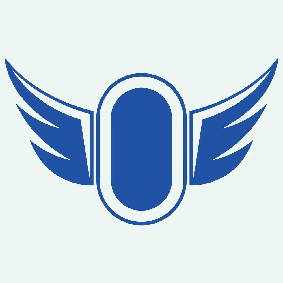 Winged frames. Flying bird shield emblem, eagle wings badge frame and retro aviation fast wing symbol vector