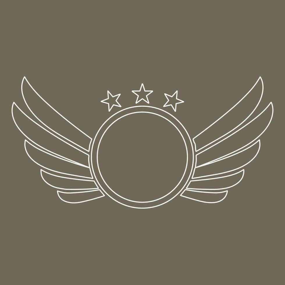Wings icon in simple style outline vector