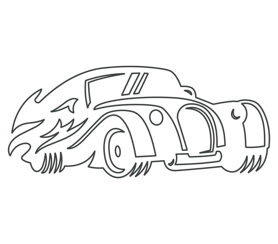 Modern car minimalistic line illustration. Car outline vector