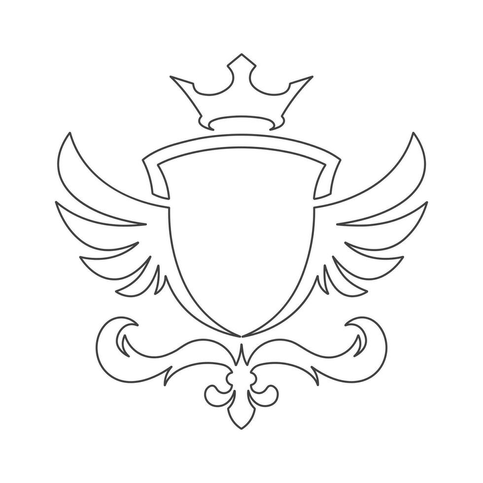 Wings icon in simple style outline vector