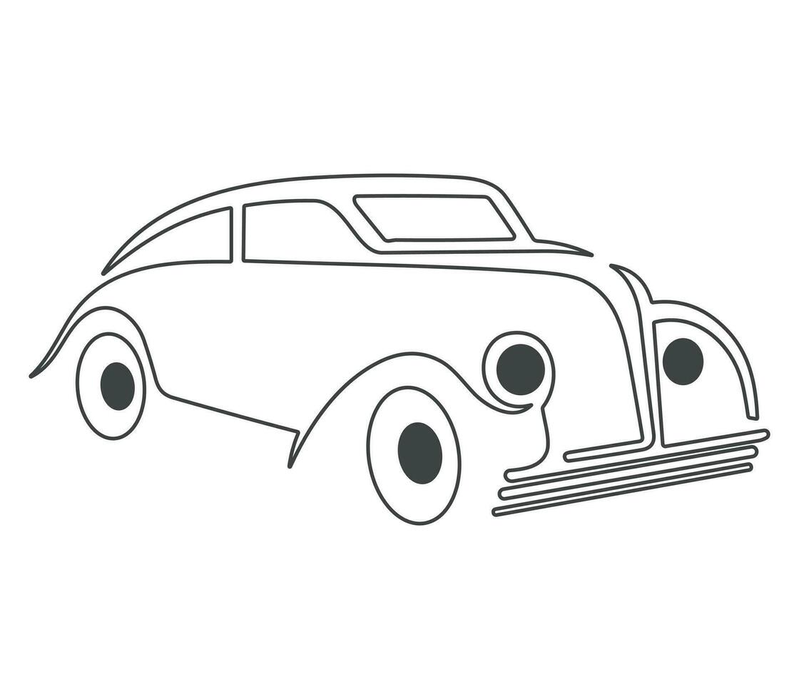 Modern car minimalistic line illustration. Car outline vector