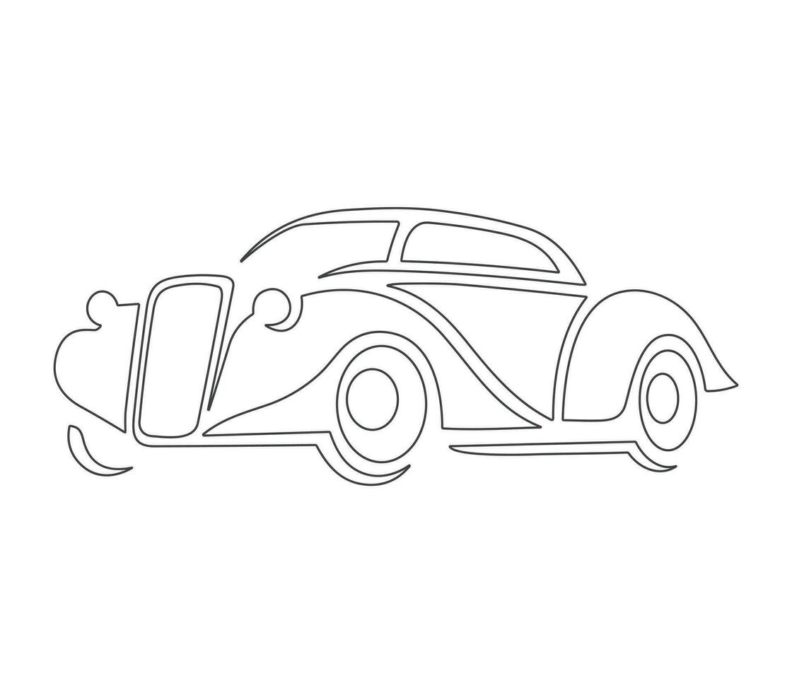 Modern car minimalistic line illustration. Car outline vector