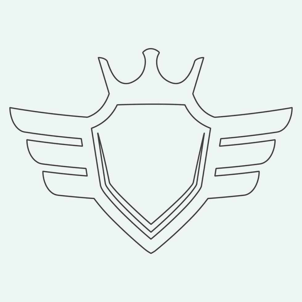 Wings icon in simple style outline vector
