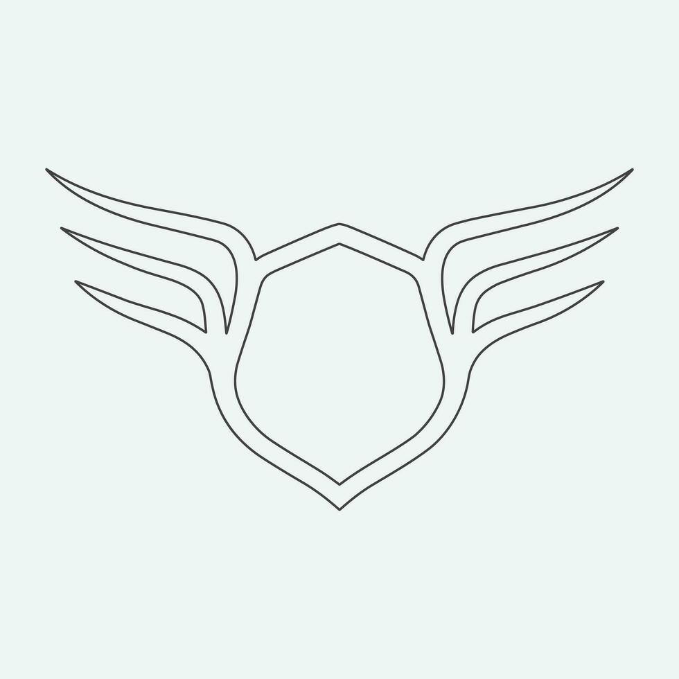 Wings icon in simple style outline vector
