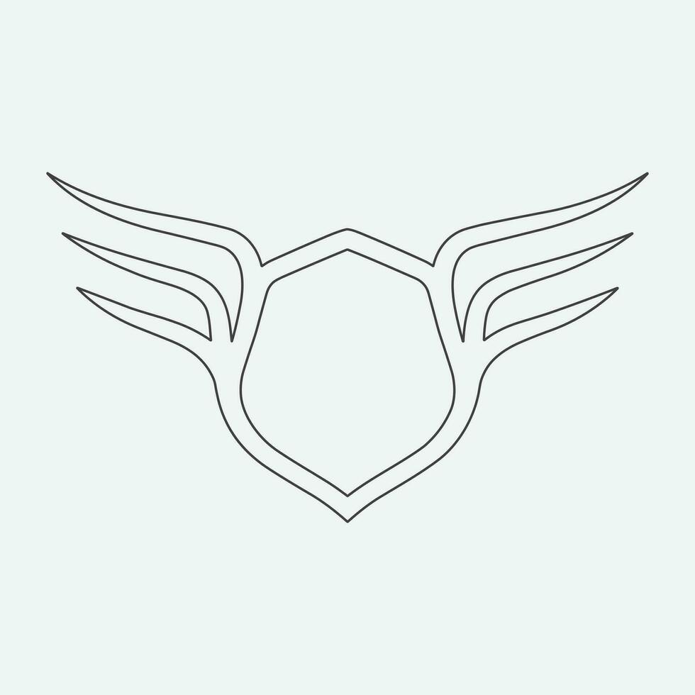 Wings icon in simple style outline vector