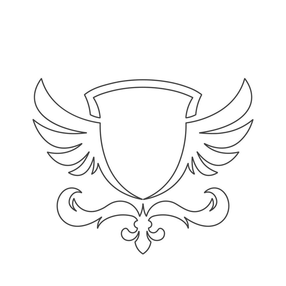 Wings icon in simple style outline vector