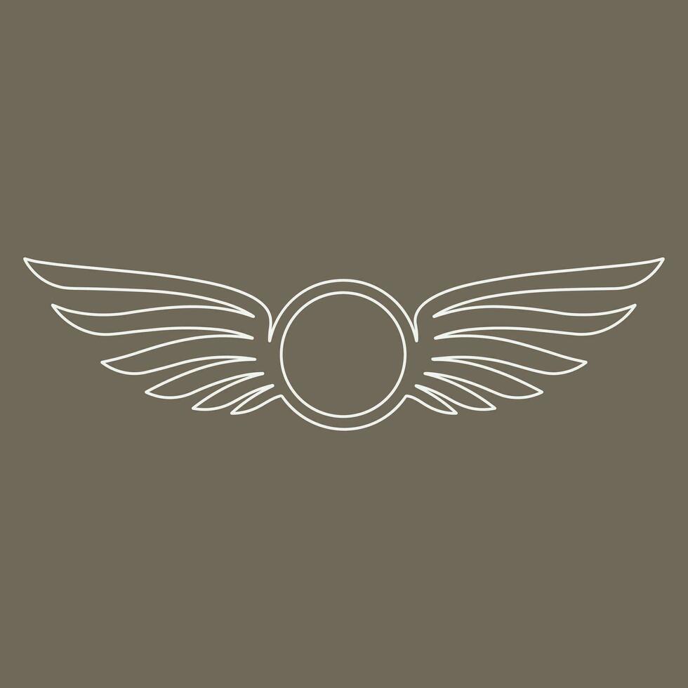 Wings icon in simple style outline vector