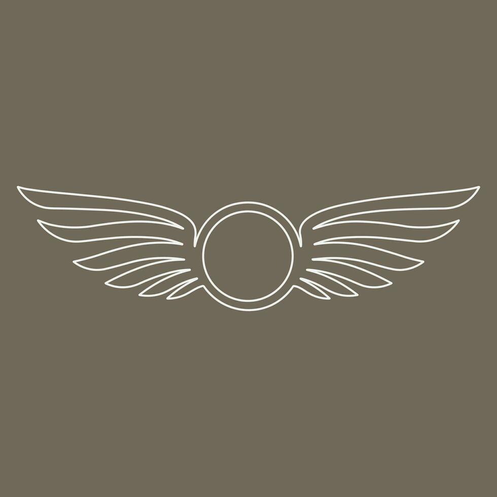 Wings icon in simple style outline vector