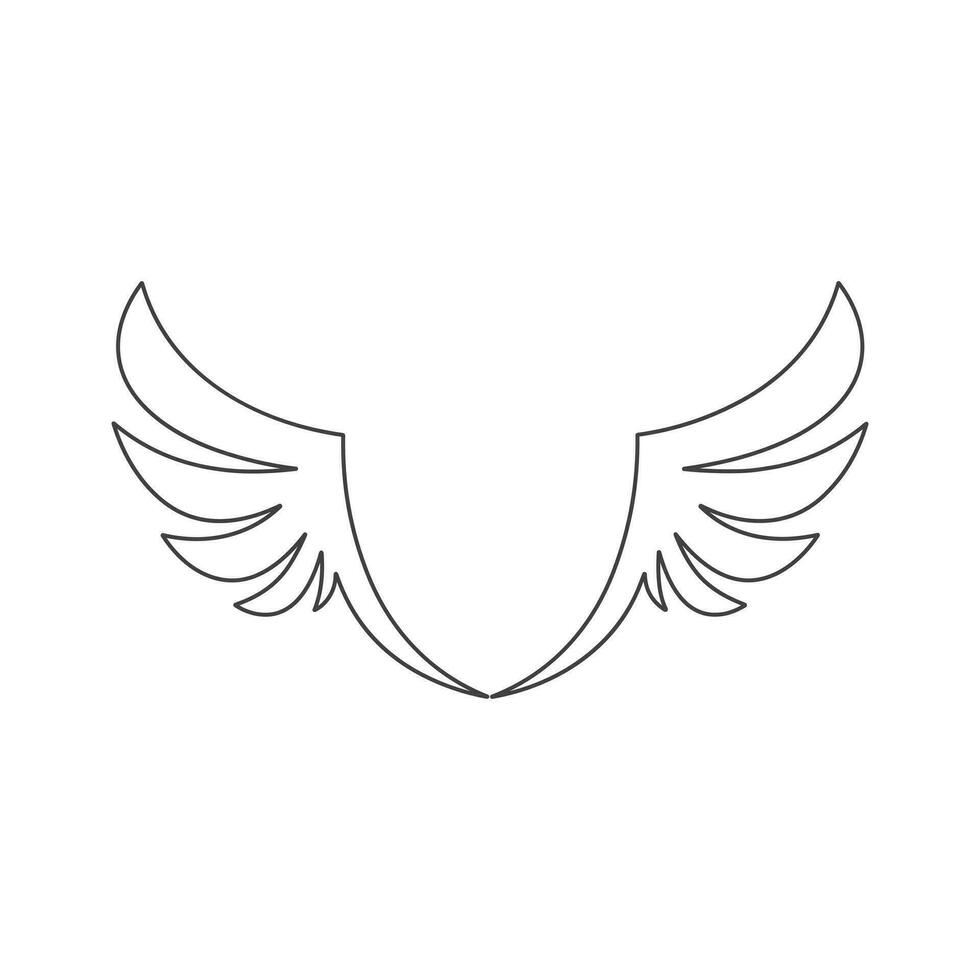 Wings icon in simple style outline vector