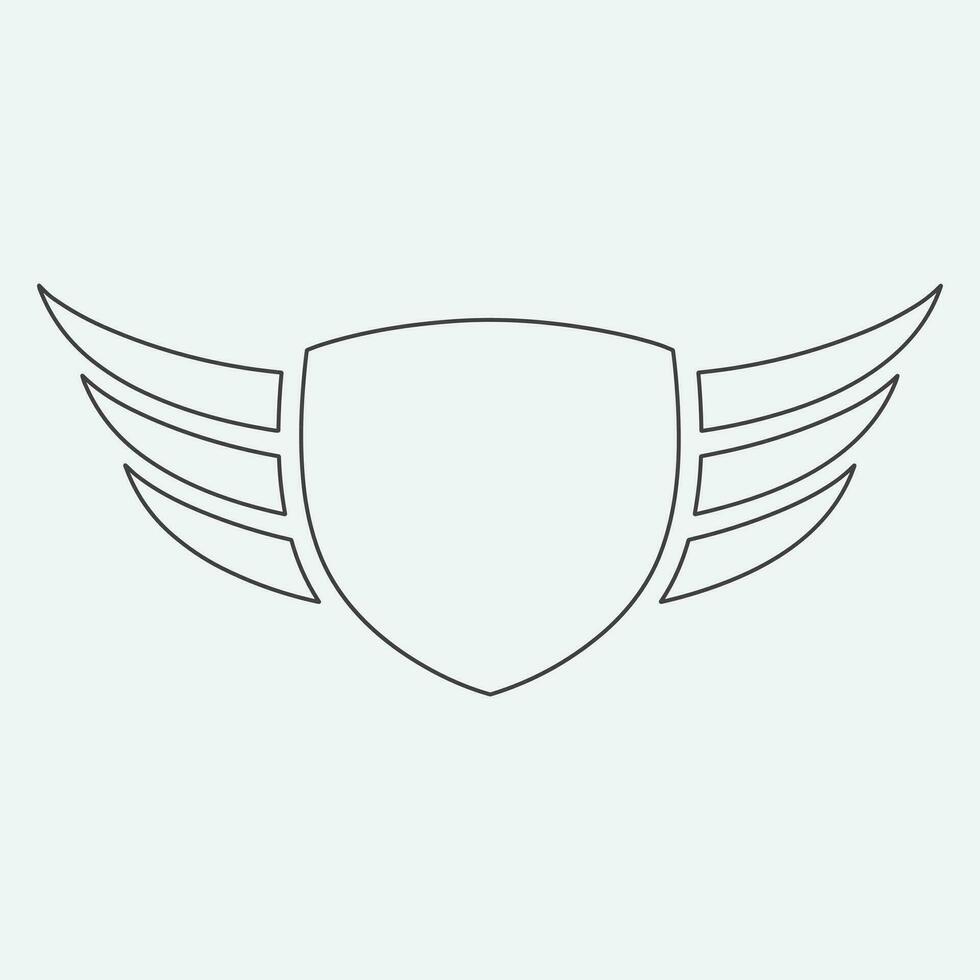 Wings icon in simple style outline vector