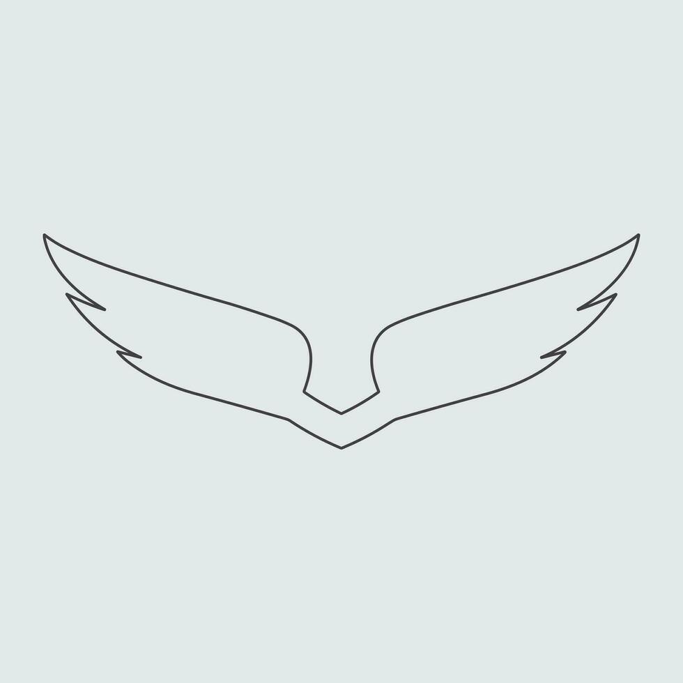 Wings icon in simple style outline vector