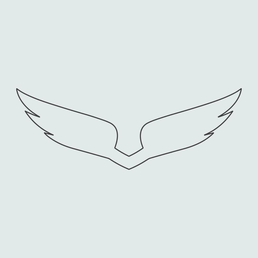 Wings icon in simple style outline vector