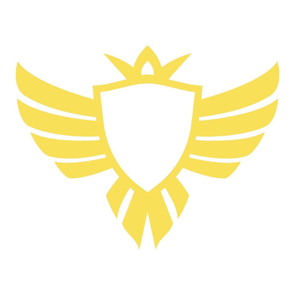 Winged frames. Flying bird shield emblem, eagle wings badge frame and retro aviation fast wing symbol vector