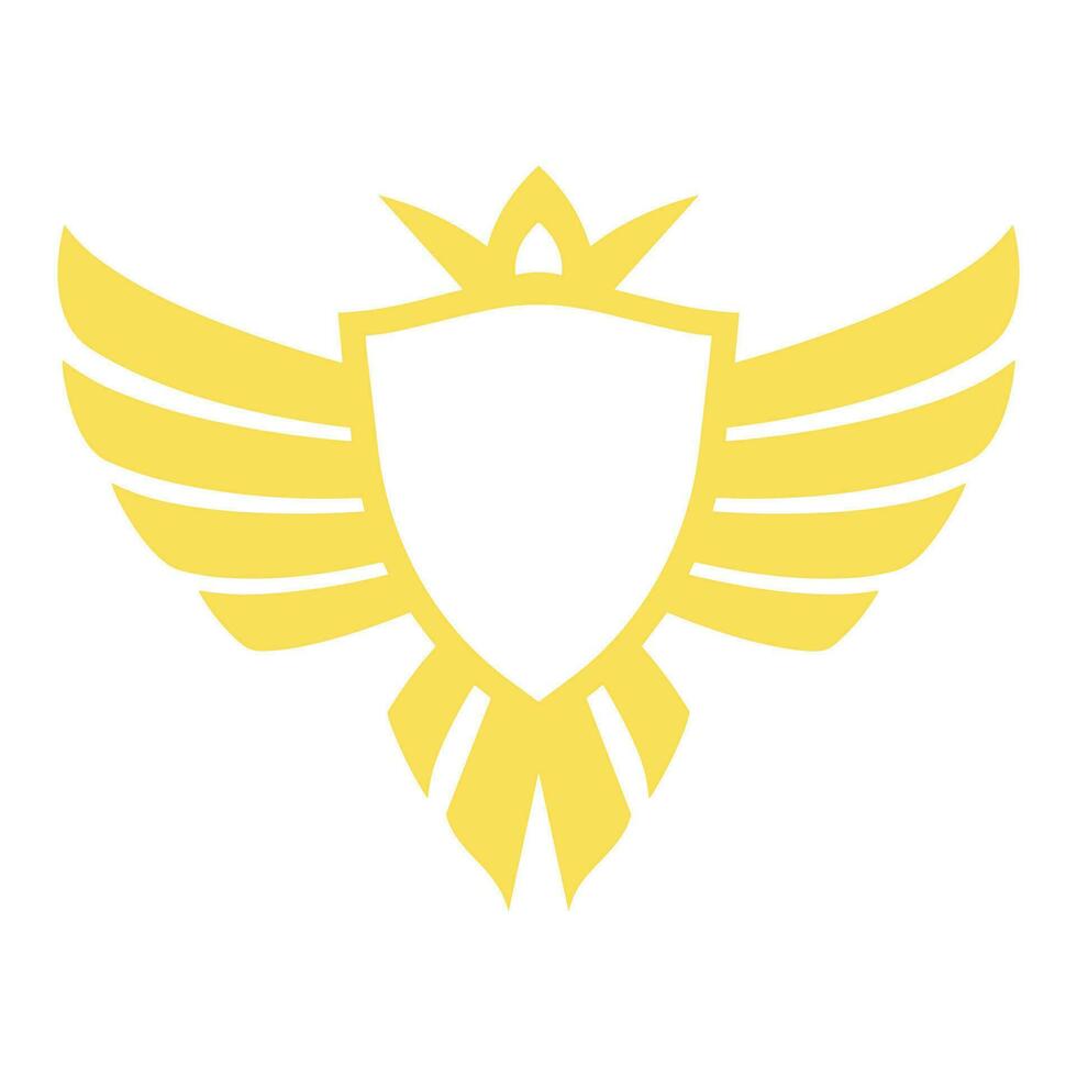 Winged frames. Flying bird shield emblem, eagle wings badge frame and retro aviation fast wing symbol vector