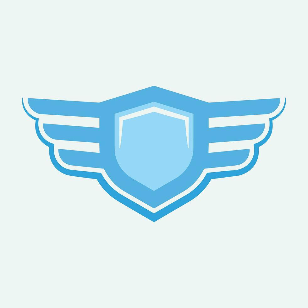 Winged frames. Flying bird shield emblem, eagle wings badge frame and retro aviation fast wing symbol vector